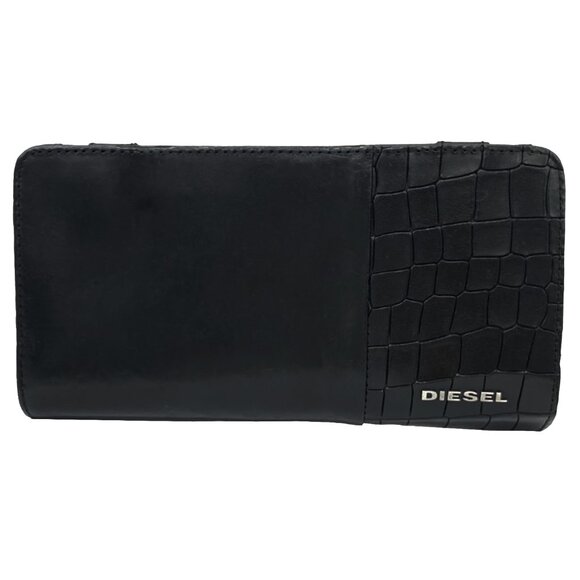 Diesel X03721 B-STAR Black Crocodile Embossed Design Long Wallet (0226)